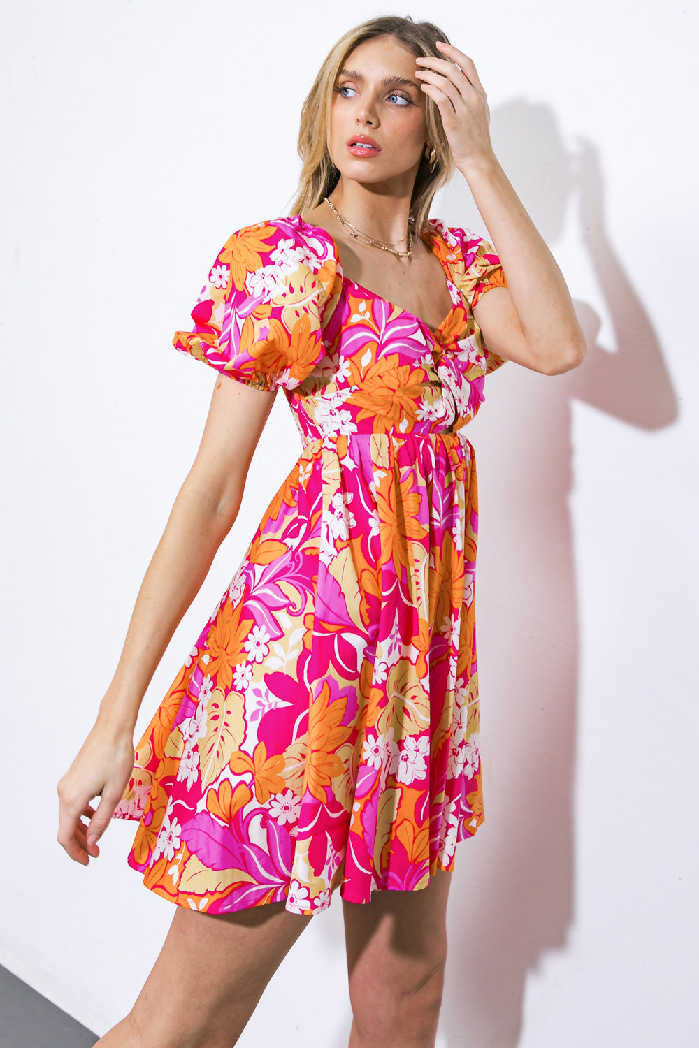 SWEET HARMONY WOVEN MINI DRESS Flying Tomato